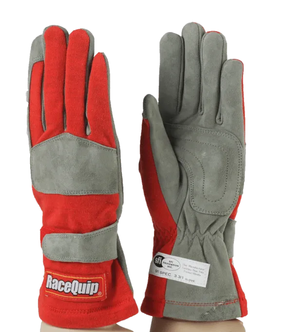 RaceQuip 351 Series 1 Layer Nomex Race Gloves - Red - Small - 351012