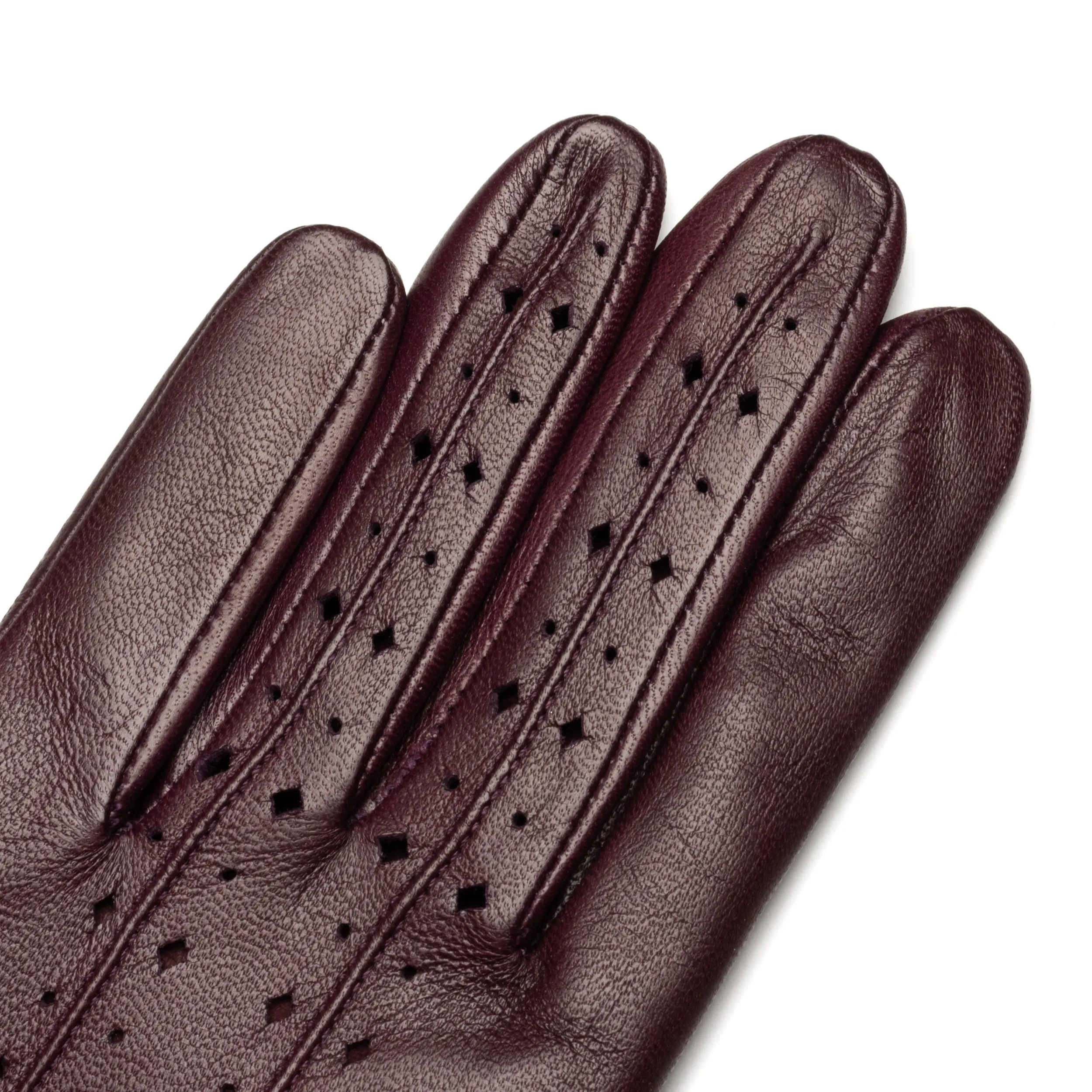 Ravello Aubergine Leather Gloves