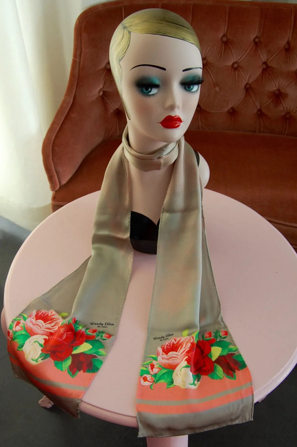 Silk scarf, Red Paris