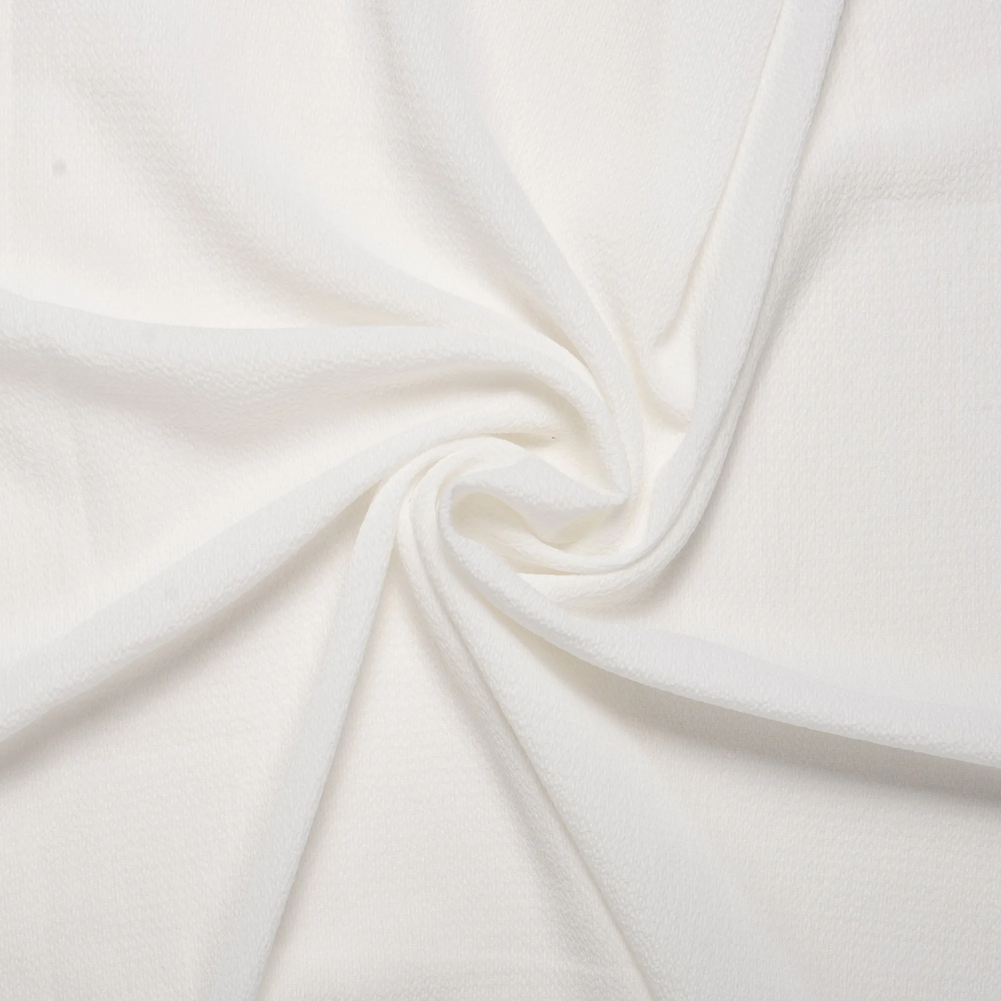 Solid textured georgette - White