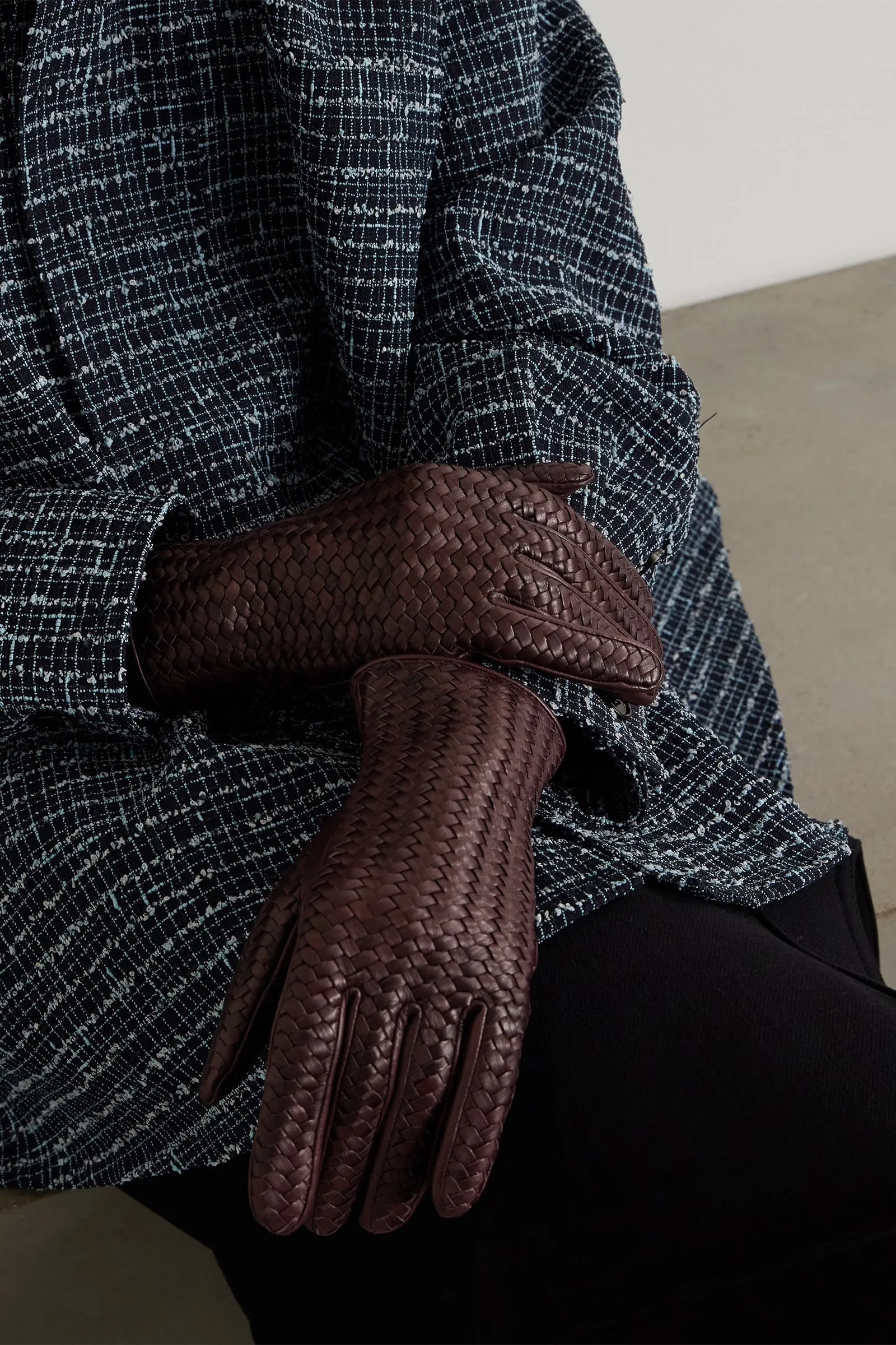 Stanilas Woven Leather Gloves