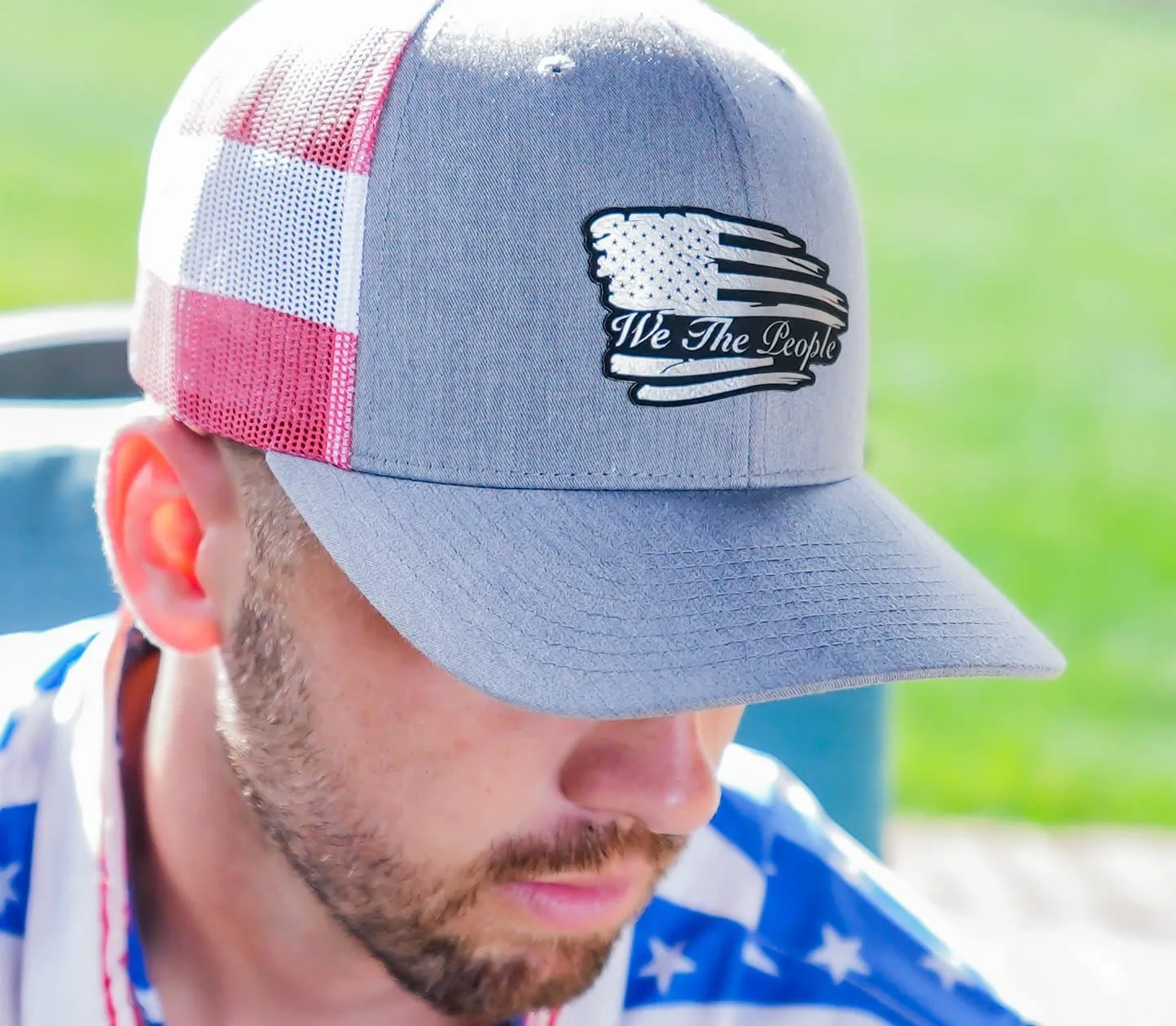 Torn Flag We The People Black Patch Hat