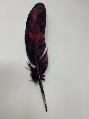 Turkey Feather- RED Painted Turkey Feather