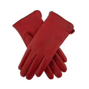 Women's Single-Point Faux Fur-Lined Leather Gloves